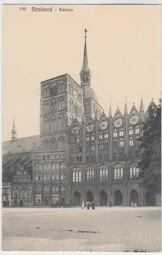 (47198) AK Stralsund, Rathaus, Brunnen, 1910er