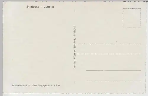 (103097) AK Stralsund, Luftbild 1933-45