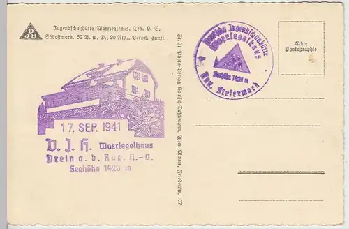 (32697) Foto AK Prein a.d. Rax, Waxriegelhaus, 1941