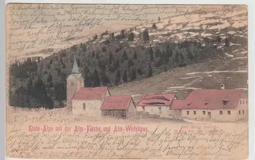 (113515) AK Glein Alpe, Gleinalpe, Kirche, Wirtshaus 1901