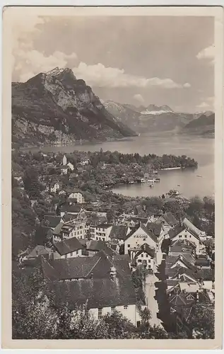 (53652) Foto AK Weesen mit Leistkamm, Churfirsten u. Alvier, 1935