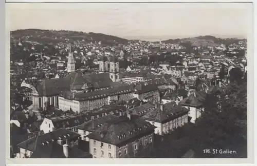 (4068) Foto AK St. Gallen, Stiftskirche, Panorama 1932