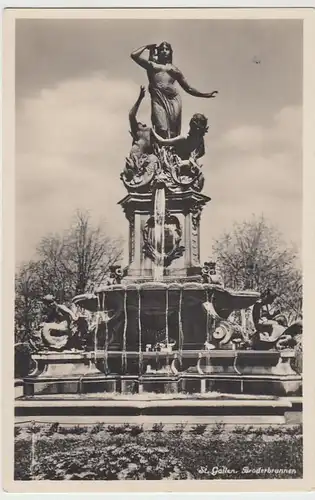 (38138) Foto AK St. Gallen, Broderbrunnen 1933