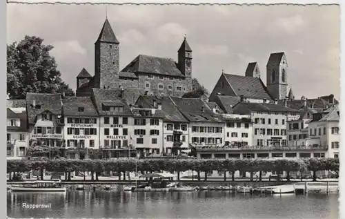 (14621) Foto AK Rapperswil, St. Gallen, Schloss, Kirche, nach 1945