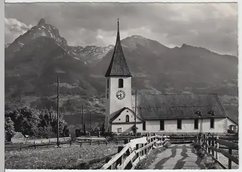 (13758) Foto AK Amden, Kath. Kirche, Mürtschenstock, nach 1945