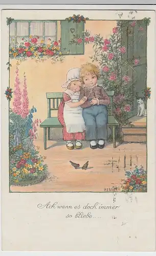 (98482) AK Kinder als Liebespaar "Ach wenn es doch immer so bliebe" 1920