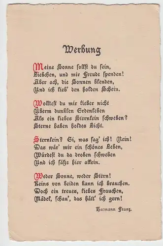 (98467) AK Spruch "Werbung" von Hermann Franz