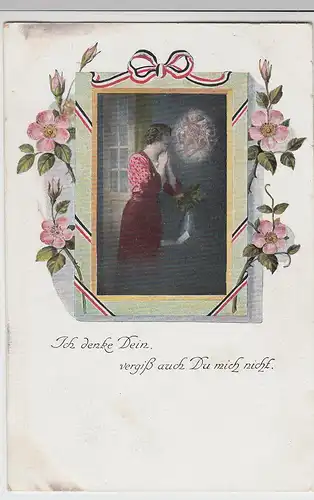 (98390) AK Ich gedenke Dein, Frau denkt an Mann im Felde, 1915