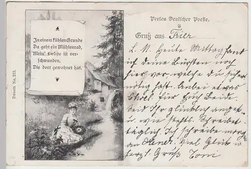 (95745) AK Grußkarte "Perlen deutsche Poesie" -In einem kühlen Grunde- 1898