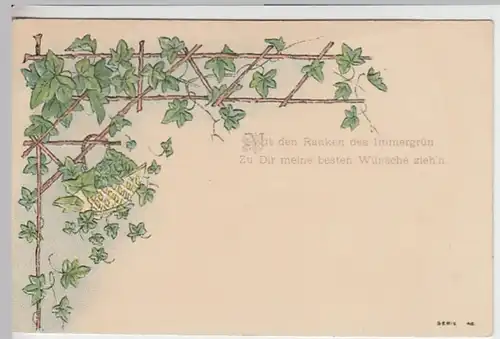 (20755) Künstler AK Sprüche, Mit den Ranken, Prägekarte, bis 1905