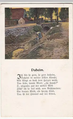 (114368) AK Daheim, Ich bin so gern daheim, Feldpost 1917