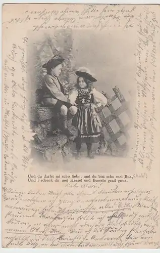 (103697) AK Spruch, Und du darfst mi scho liebn, Kinder 1903
