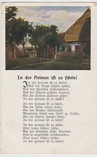 (103685) AK Dichtung, In der Heimat ist es schön!, Feldpost 1917