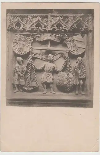 (73051) AK Relief anno 1491, Waage, Wägung, bis 1905