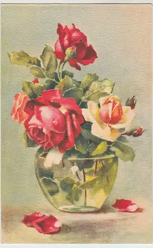 (50583) Künstler AK A. Körbra: Rosen im Glas, vor 1945