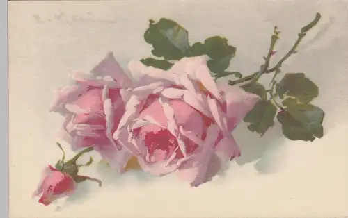 (107653) Künstler AK E. Klein: Rosen, Blumen, vor 1945