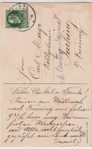(103679) AK Strauß aus Primeln und Traubenhyazinthen 1914