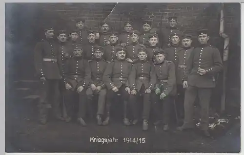 (89577) orig. Foto 1.WK Soldaten, Gruppenbild, Feldpost Bayreuth 1915
