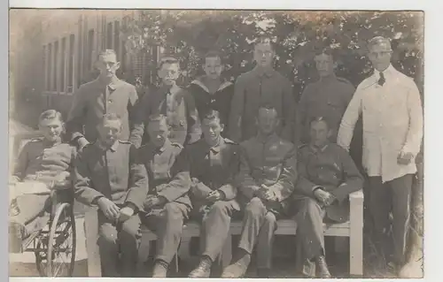 (81488) orig. Foto 1.WK Soldaten, verwundete Kriegsveteranen, Barmbeck 1920