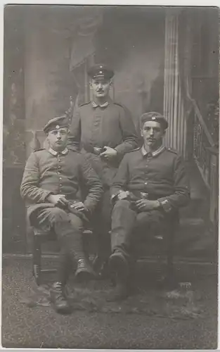 (80377) Foto AK 1. WK Soldaten, Kabinettfoto 1914-18