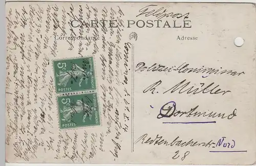 (77762) Foto AK französischer Soldat zu Pferde beim Sprung, Feldpost 1914