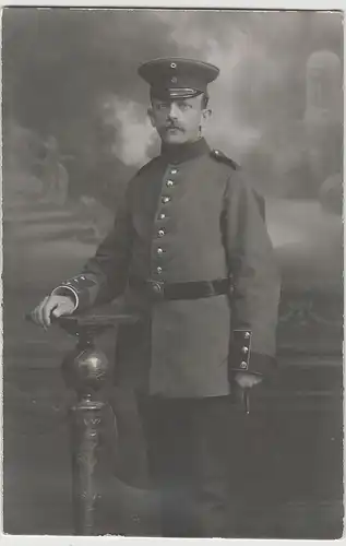 (77379) Foto AK 1. WK, Soldat, Porträt, Fotograf Ravensburg 1915