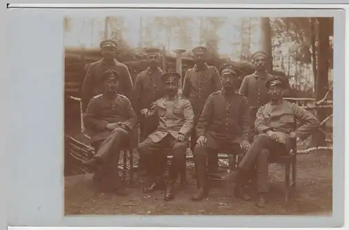 (57415) orig. Foto 1. WK, Soldaten vor Unterstand, bis 1918