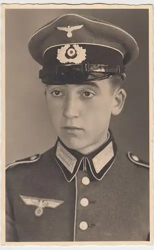 (51600) Foto AK Portrait junger Soldat 2.WK, 1933-45