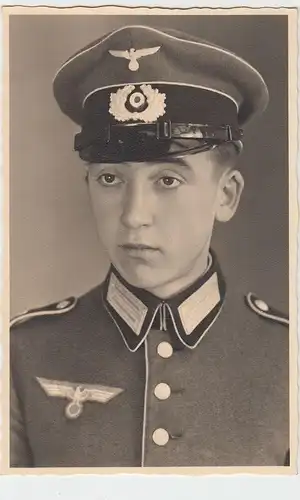 (51599) Foto AK Portrait junger Soldat 2.WK, 1933-45
