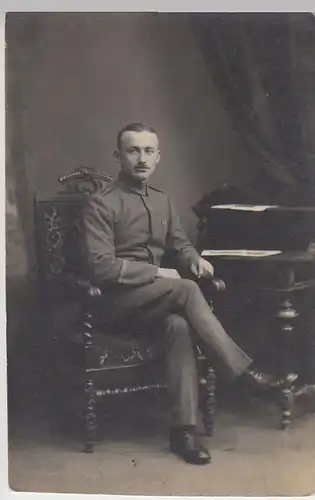 (40227) Foto AK Porträt 1.WK Soldat Willi 1918