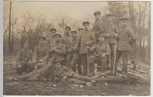 (40210) Foto AK Unteroffiziere 1.WK im Freien 1910-18