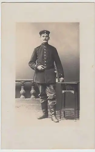(36777) Foto AK 1.WK Soldat Kabinettfoto, 1914-18