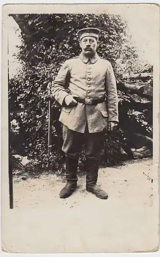 (36753) orig. Foto 1.WK Soldat m. Kragenspiegel I.B. 8, Frankreich 1914-18