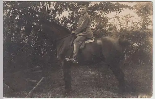 (36559) Foto AK 1.WK Soldat Heinrich auf Pferd, 1914-18