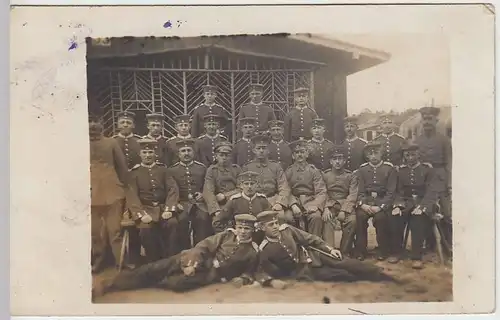 (35841) orig. Foto 1.WK Soldaten i. Barackenlager, Inf.-Reg. 964, Berlin 1916