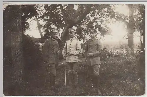 (35837) orig. Foto 1.WK Soldaten, Offiziere mit Gehstock im Freien 1914-18