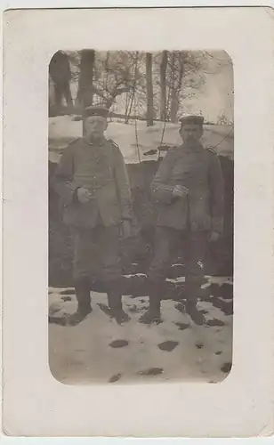 (35744) Foto AK 1.WK Soldaten im Winter 1914-18