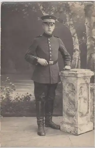 (34118) Foto AK junger Soldat 1.WK, Kabinettfoto Saarbrücken, 1914-18