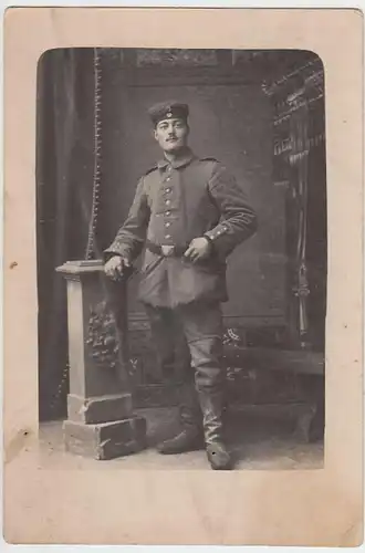 (34113) orig. Foto Soldat 1.WK, Kabinettfoto, 1914-18