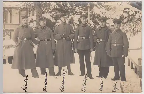 (33185) Foto AK 1.WK Soldaten, Offiziere mit Namen, Winter 1914-18