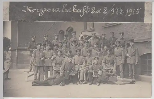 (111242) Foto AK 1. WK Soldaten d. Korporalschaft 2a d. 2/174 i. Saarbrücken 191