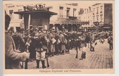 (100277) AK 1. WK, Soldaten, gefangene Engländer u. Franzosen, Belgien