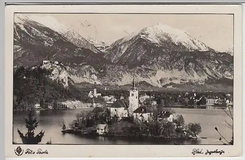 (39890) Foto AK Bled, Panorama vor 1945