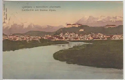 (27898) AK Laibach, Lubljana, Panorama 1908