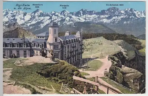 (7970) AK Rigi -Kulm, Scheerhorn, Windgälle, Uri Rotstock 1911