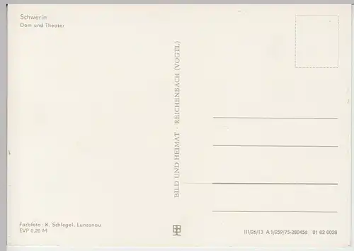 (96670) AK Schwerin, Dom und Theater, 1975