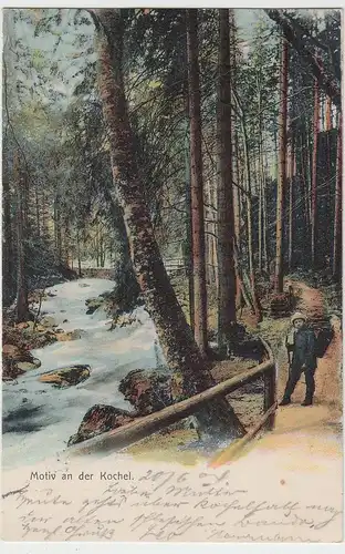 (95858) AK Motiv an der Kochel, Szklarka, 1904