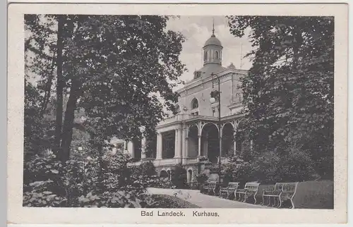 (91656) AK Bad Landeck, Ladek-Zdrój, Kurhaus, vor 1945