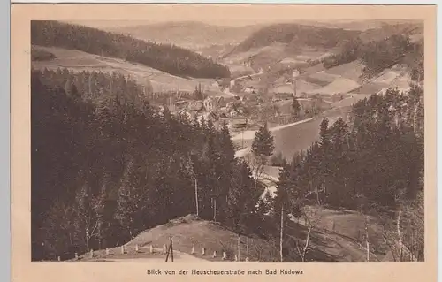 (88040) AK Bad Kudowa, Kudowa-Zdrój, Blick v.d. Heuscheuerstraße v. 1945