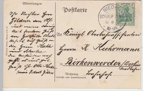 (88026) AK Nieder-Schreiberhau, Szklarska Poreba Dolna, Heilstätte 1908